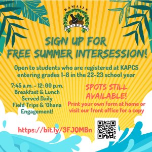 We still have Summer Intersession Openings!